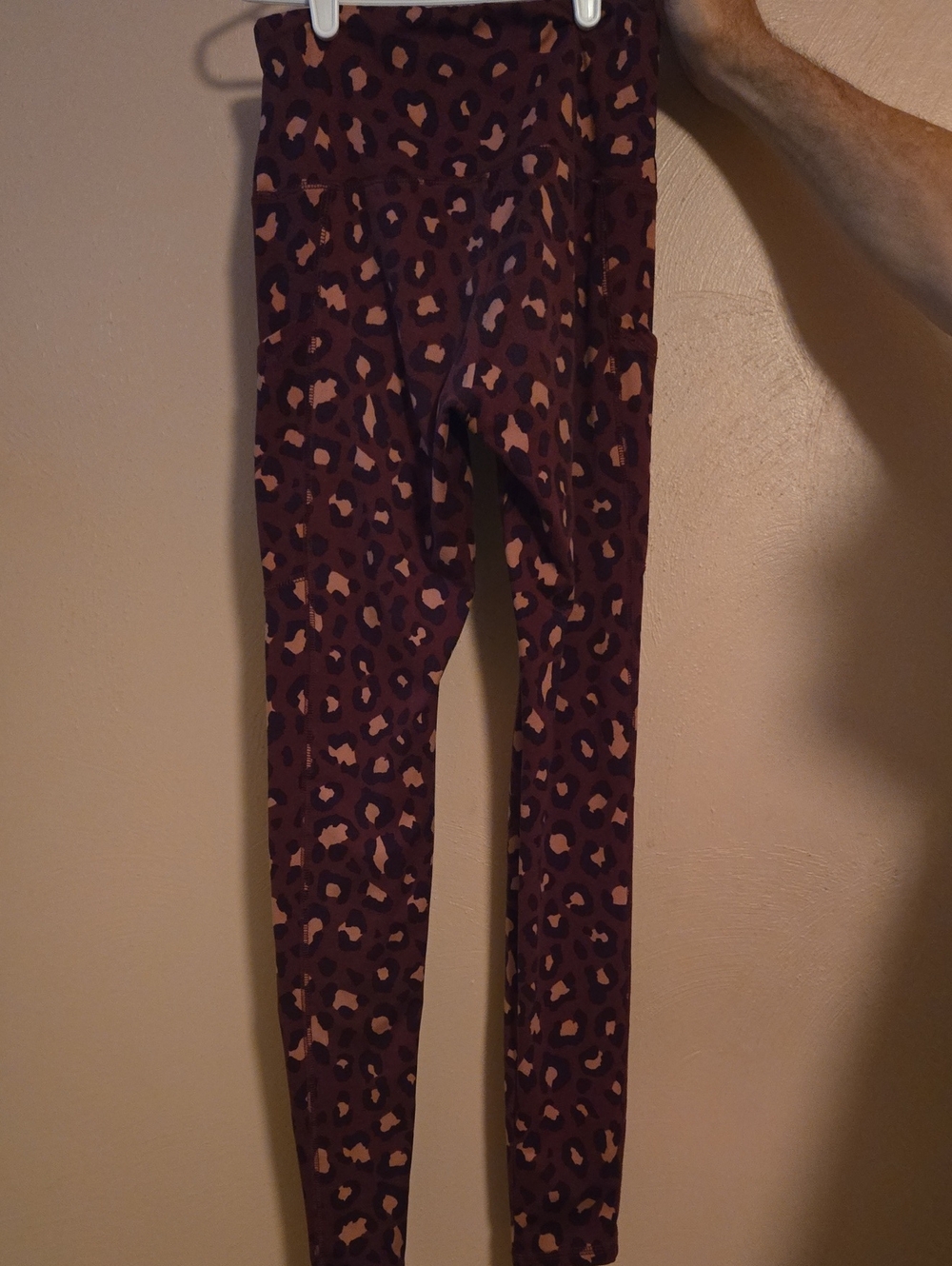 Girls' Burgundy Leopard Print Leggings